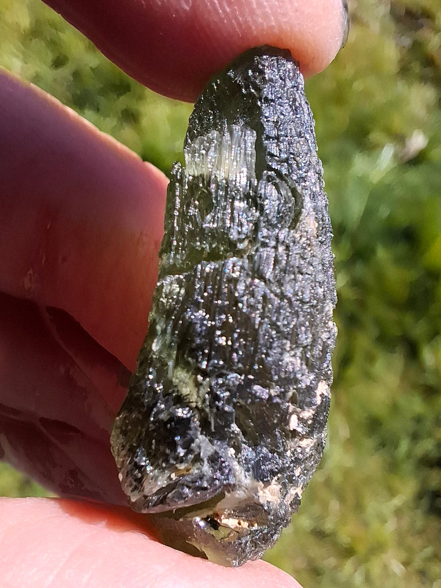 Moldavite Piece, NESMEN, 8.04g, Tektite (Ref: 1377)