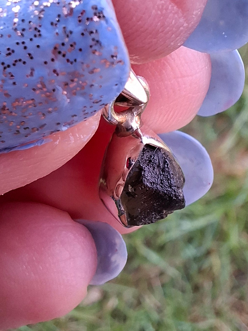 Moldavite Pendant, 925 Silver, Tektite (Ref: P59)
