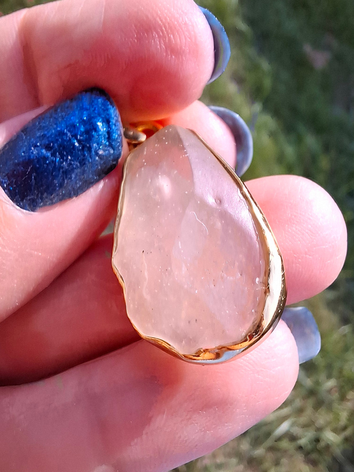 Libyan Desert Glass Pendant, 14K GOLD Plated, Tektite (Ref: LP114)
