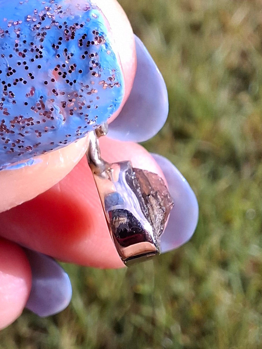 Moldavite Pendant, 925 Silver, Tektite (Ref: P57)