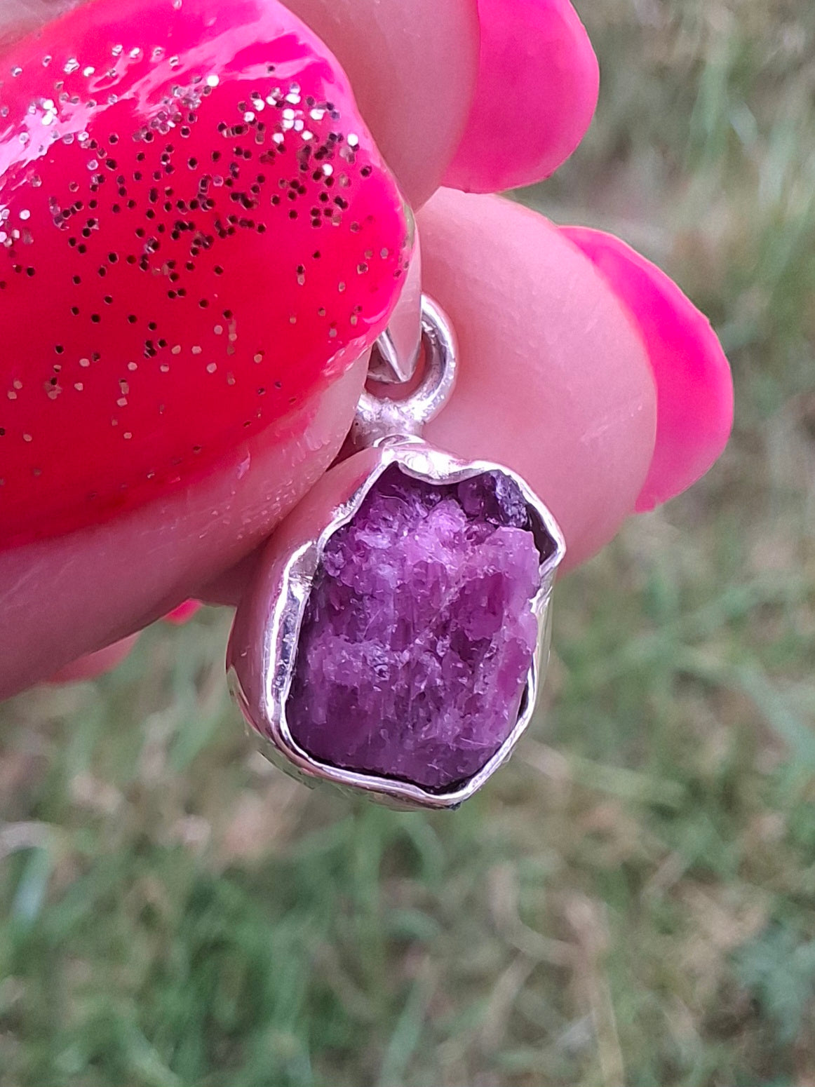 Pink Tourmaline Pendant, 925 Silver, Crystal (Ref: PT18)