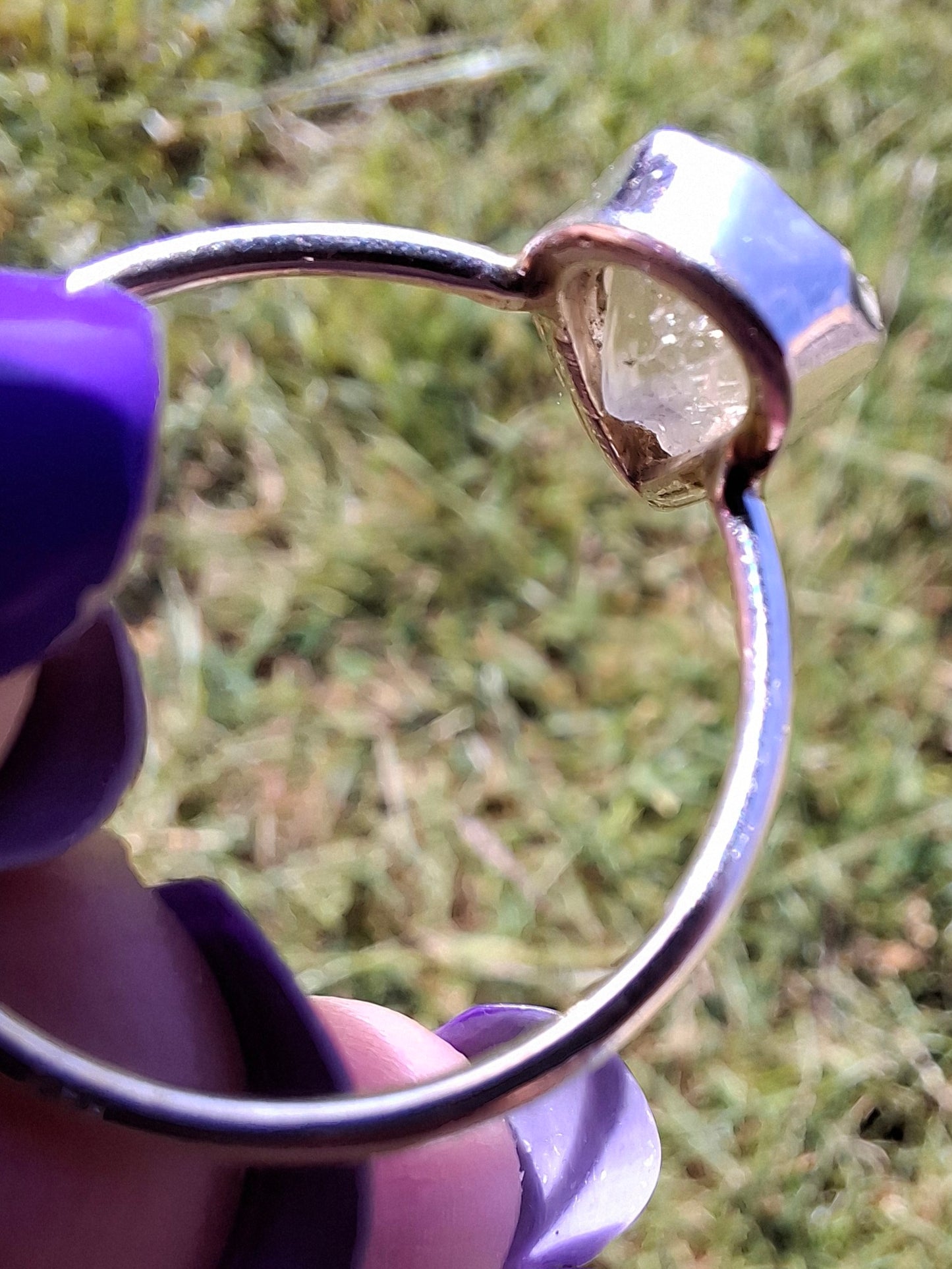Libyan Desert Glass Ring, size large T, 925 Silver, Tektite (Ref: LR48)