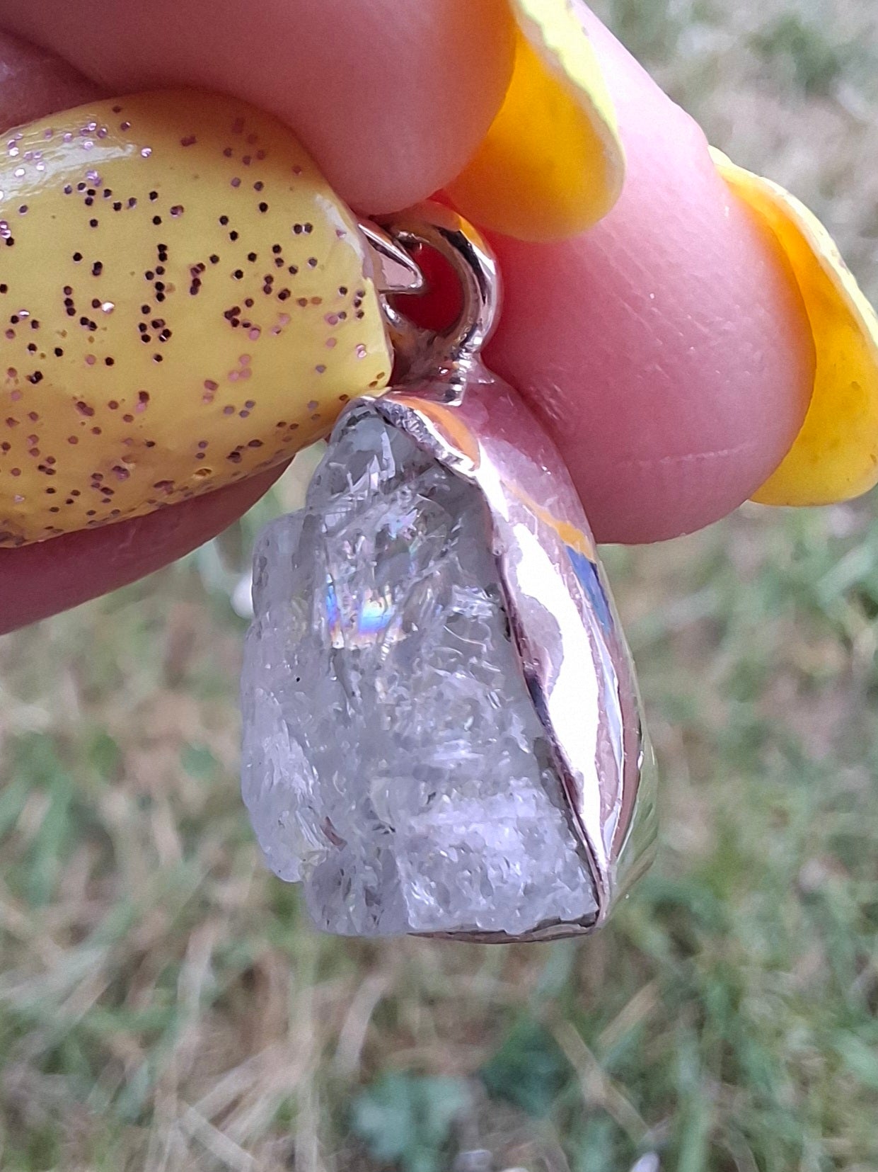 Aquamarine Pendant, 925 Silver, Crystal 🌈 (Ref: AQ4)