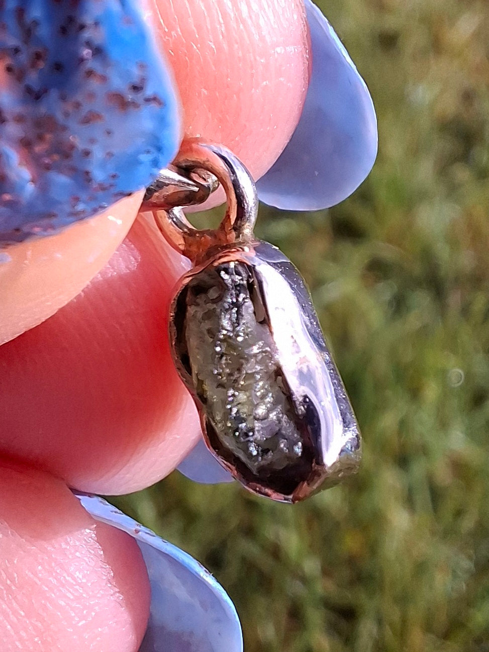 Moldavite Pendant, 925 Silver, Tektite (Ref: P39)