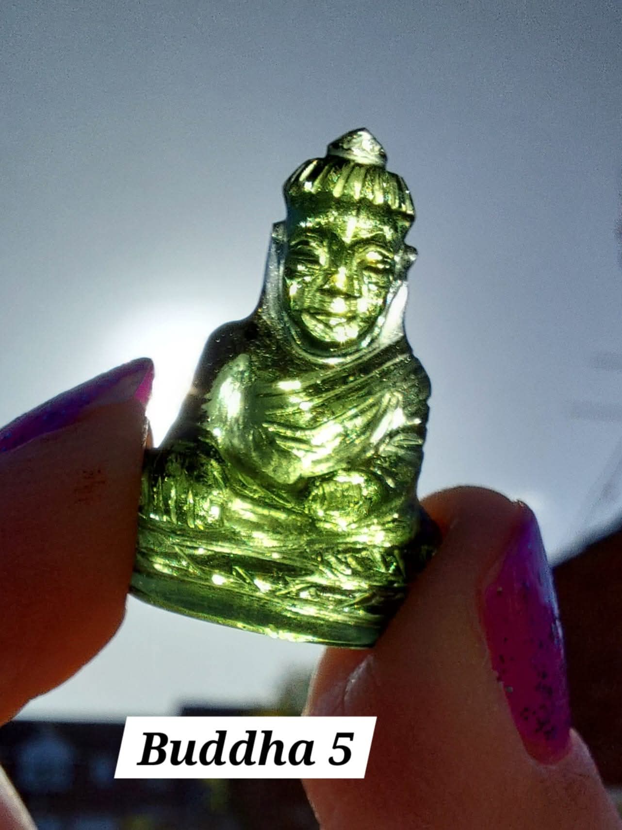 Moldavite BUDDHA Carving, 3.00g, Tektite (Ref: Buddha5)