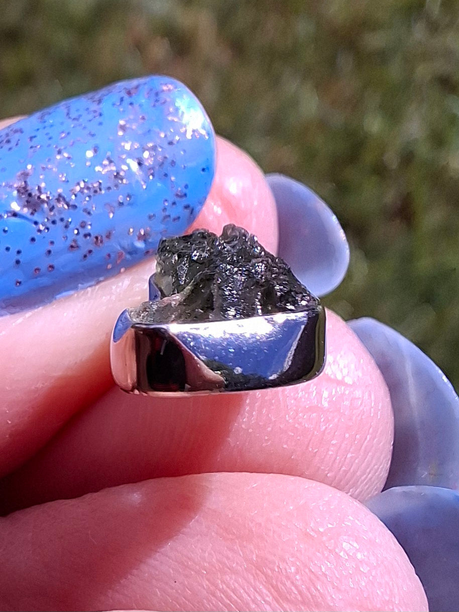 Moldavite Pendant, 925 Silver, Tektite (Ref: P94)