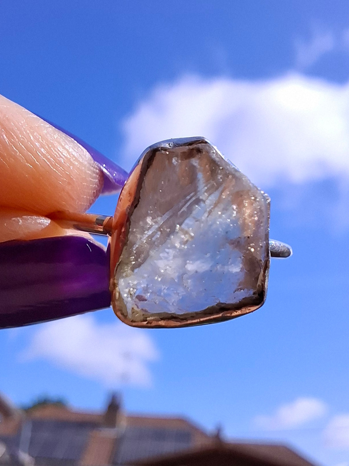 Libyan Desert Glass Ring, size small S, 925 Silver, Tektite (Ref: LR44)