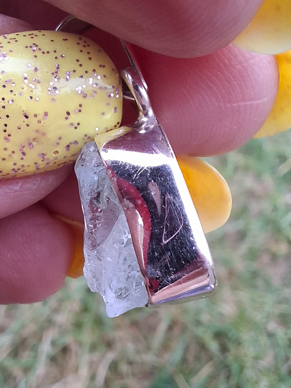 Aquamarine Pendant, 925 Silver, Crystal (Ref: AQ14)
