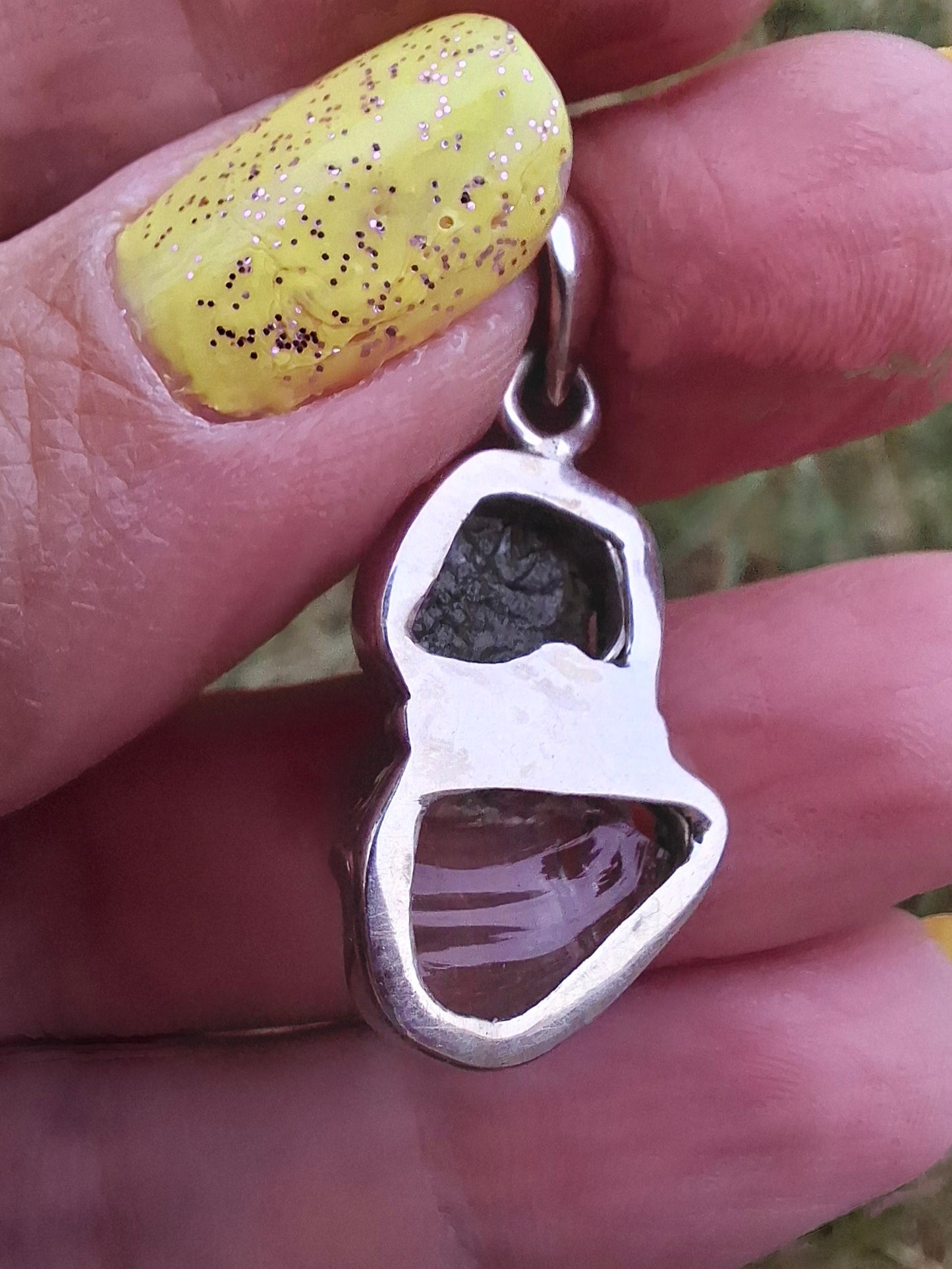 Moldavite & Libyan Desert Glass Pendant, 925 Silver, Tektite (Ref: MLP4)