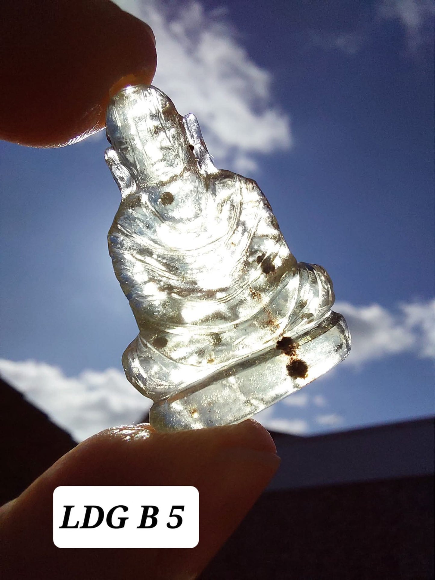 Libyan Desert Glass BUDDHA Carving, 4.61g, Tektite (Ref: LDG B5)