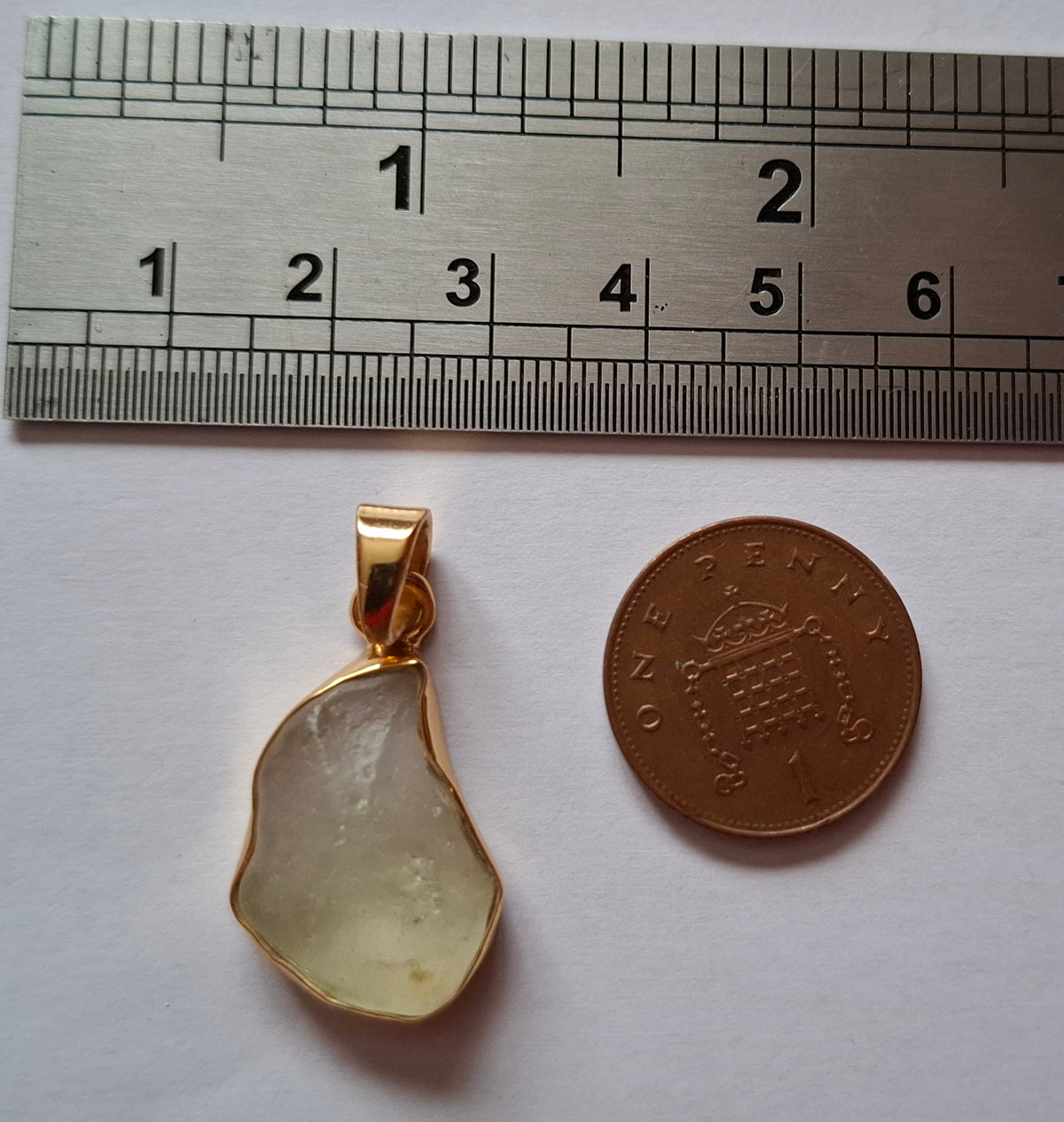 Libyan Desert Glass Pendant, 14K GOLD Plated, Tektite (Ref: LP115)