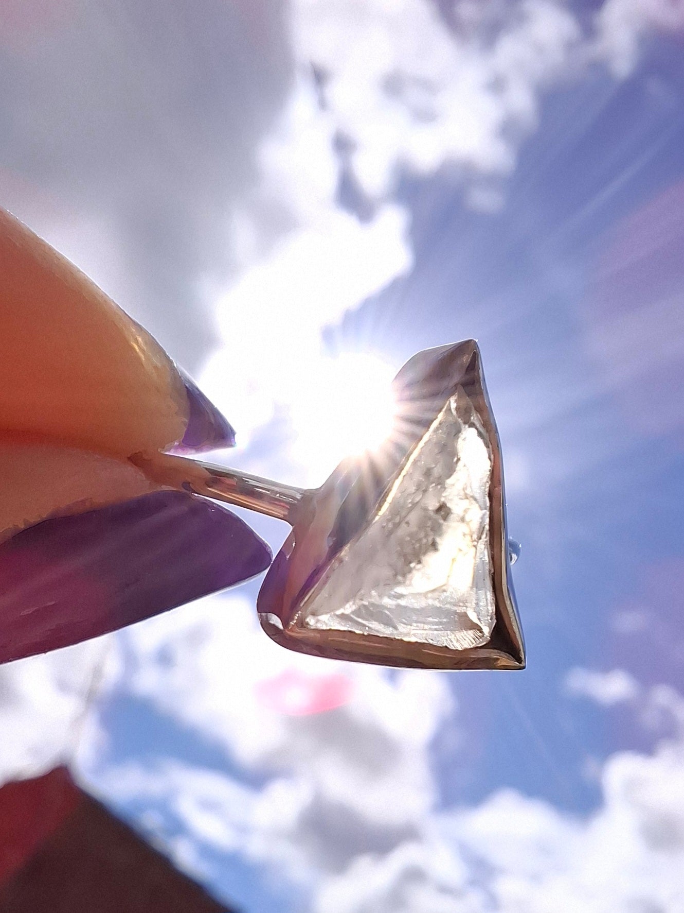 Libyan Desert Glass Ring, size large J/small K, 925 Silver, Tektite (Ref: LR11)