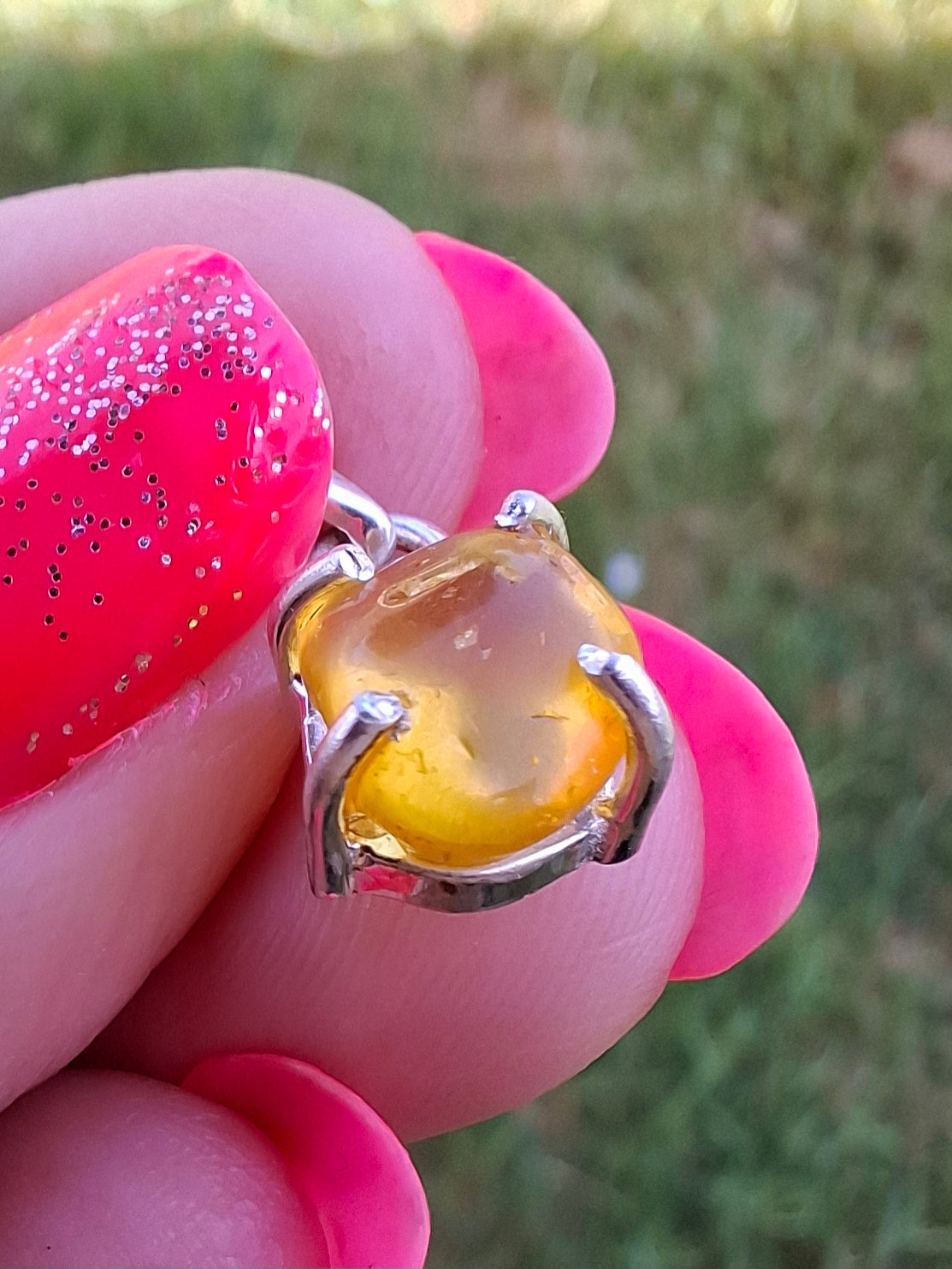 Baltic Amber Pendant, 925 Silver, Fossil (Ref: AP16)