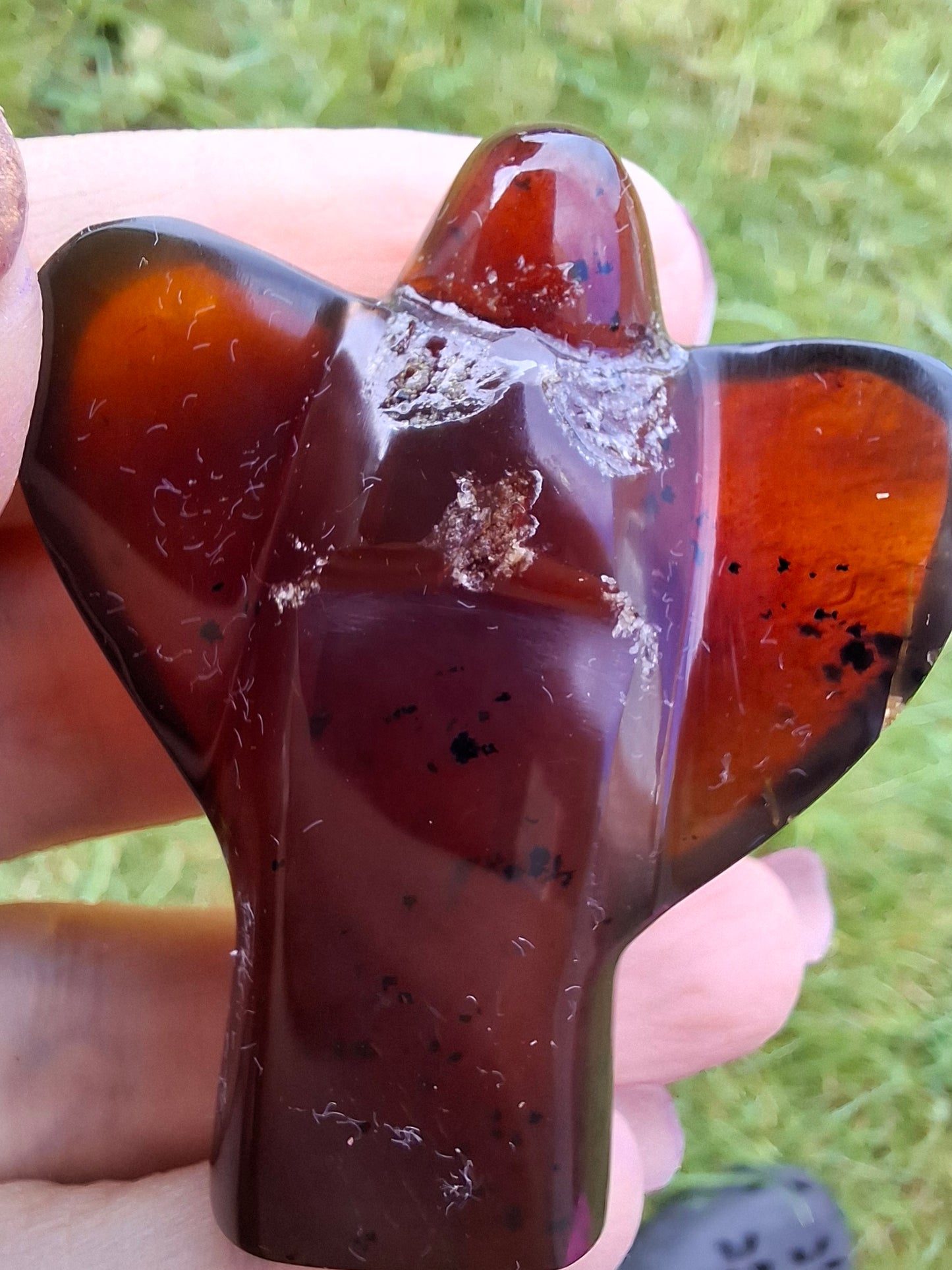 Red Amber Angel, 13.66g, Carving, Fossil (Ref: AA10)