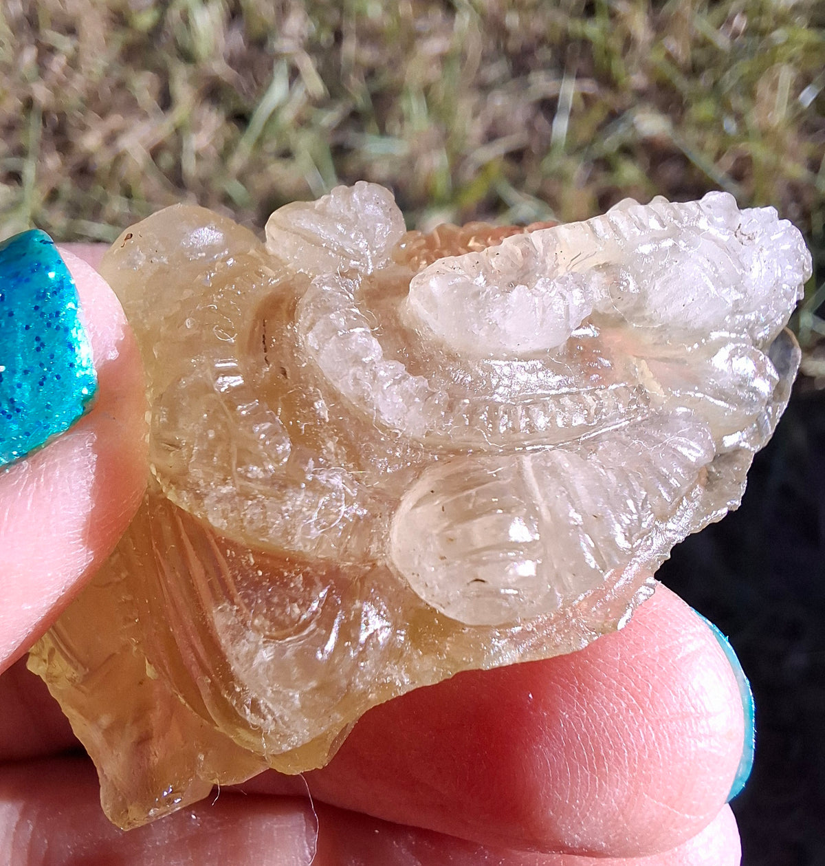 Libyan Desert Glass carving, GANESHA, 26.47g, Tektite (Ref: Ganesha1)