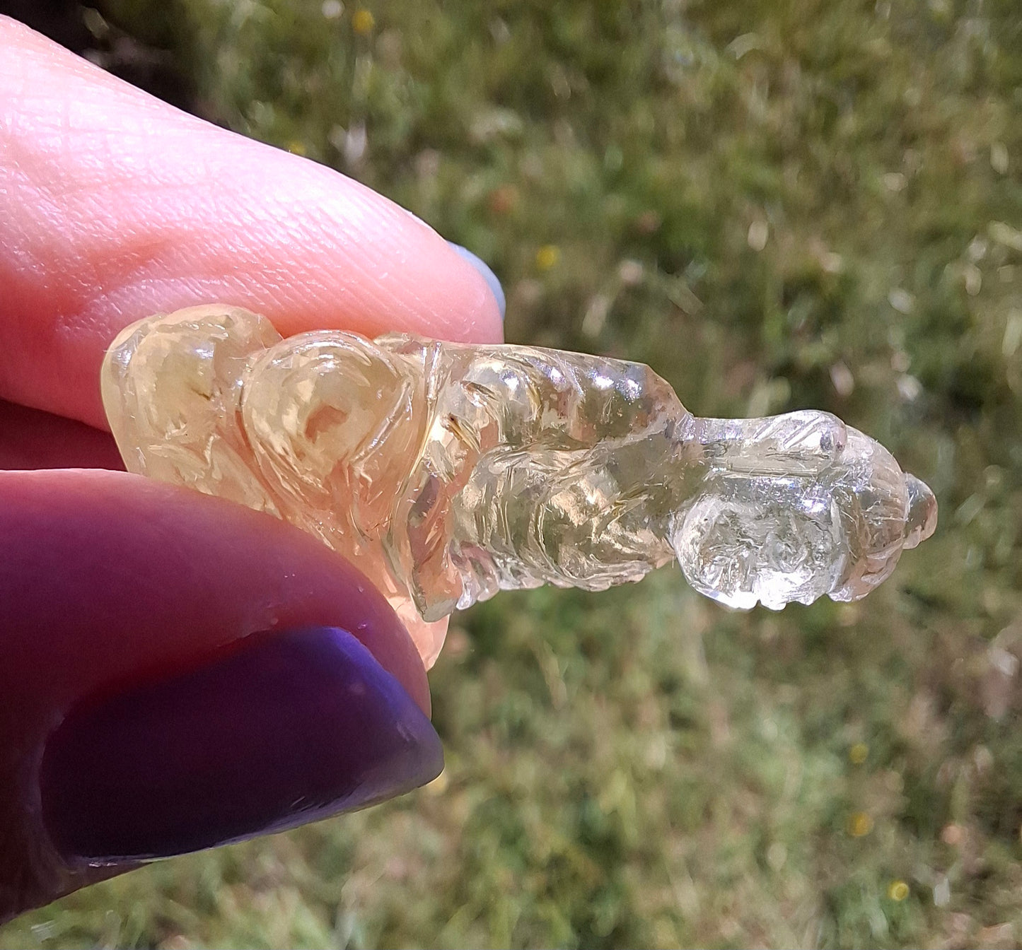 Libyan desert glass BUDDHA Carving, 4.81g, Tektite (LDG B4)