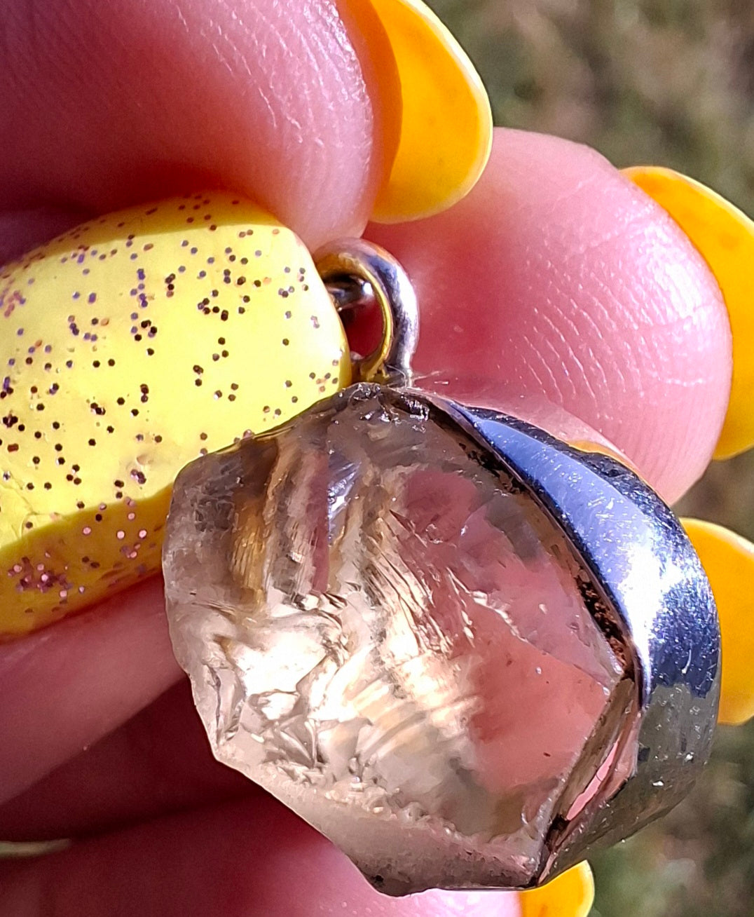 Libyan Desert Glass Pendant, 925 Silver, Tektite (Ref: LP76)