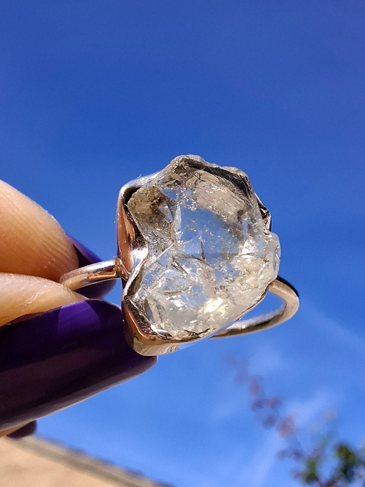 Libyan Desert Glass Ring, size large R/small S, 925 Silver, Tektite (Ref: LR43)