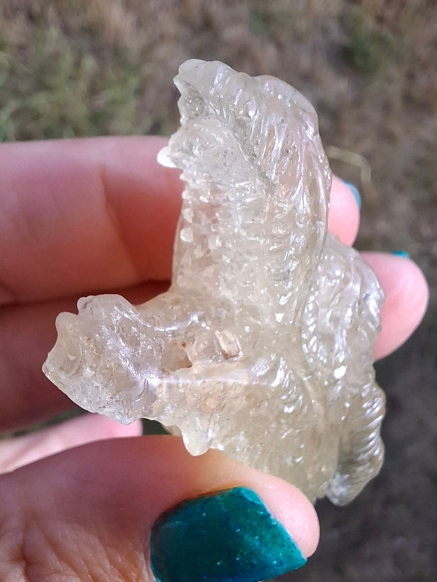 Libyan Desert Glass DRAGON HEAD carving, 22.42g, Tektite (Ref: Dragon 2)