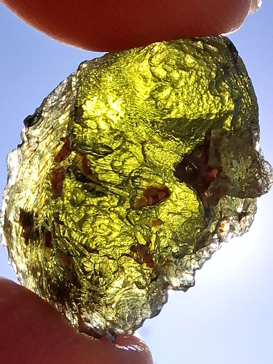 Moldavite Piece, NESMEN, 5.46g, Tektite (Ref: 1373)