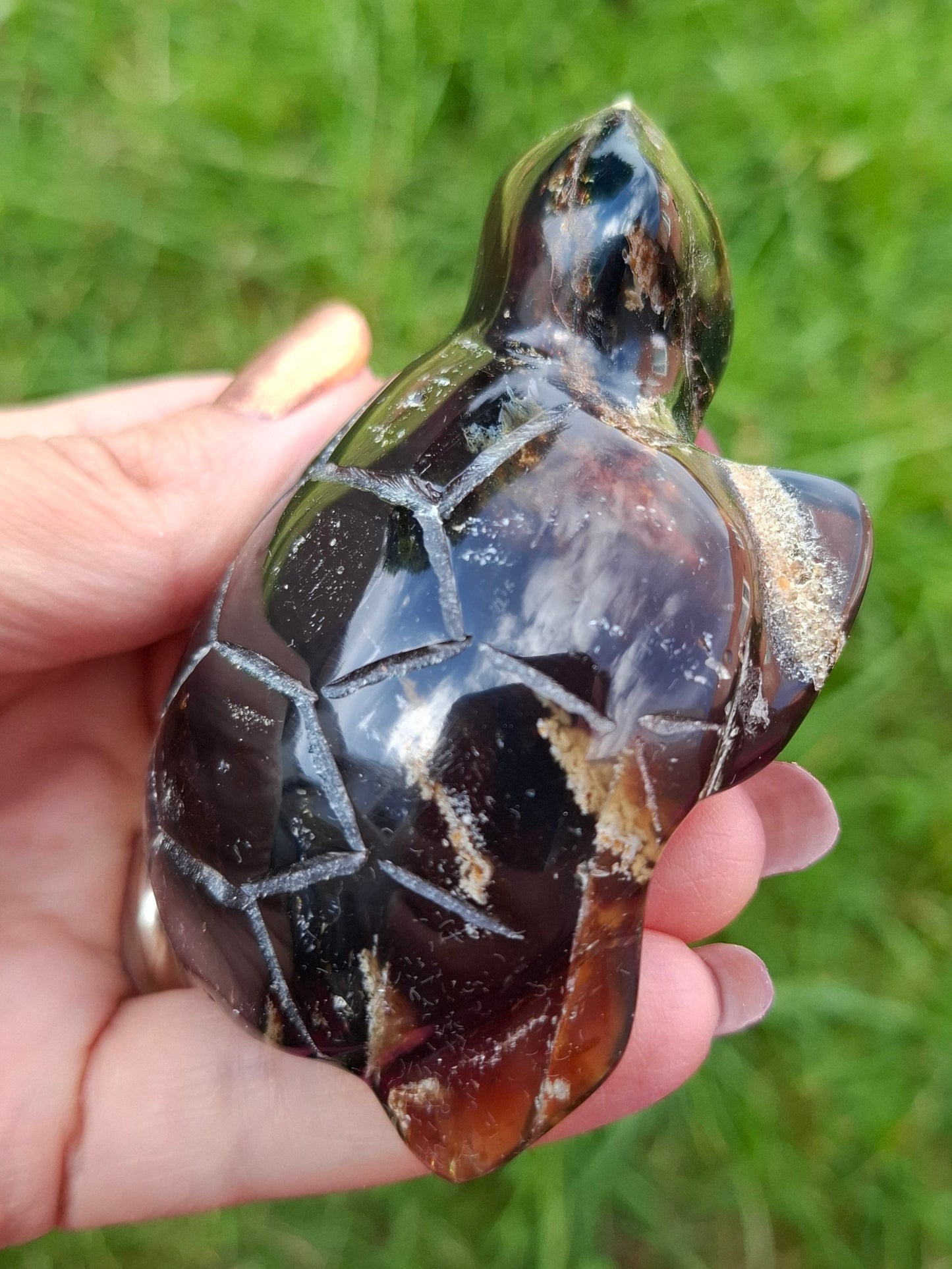 Red Amber Turtle, 56.87g, Carving, Fossil (Ref: TT2)