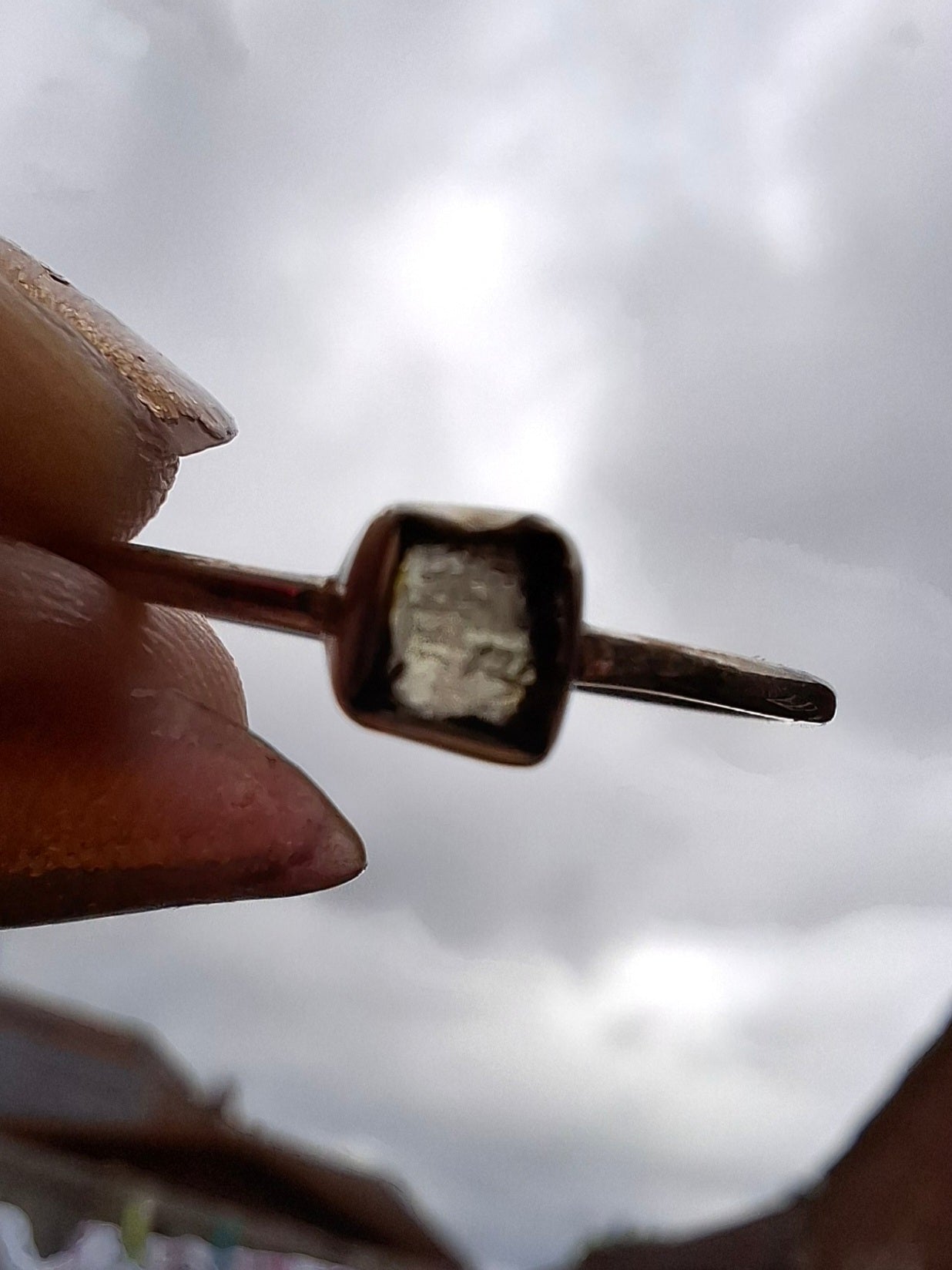 Moldavite Ring, size large R/small S, 925 Silver, Tektite (Ref: R65)