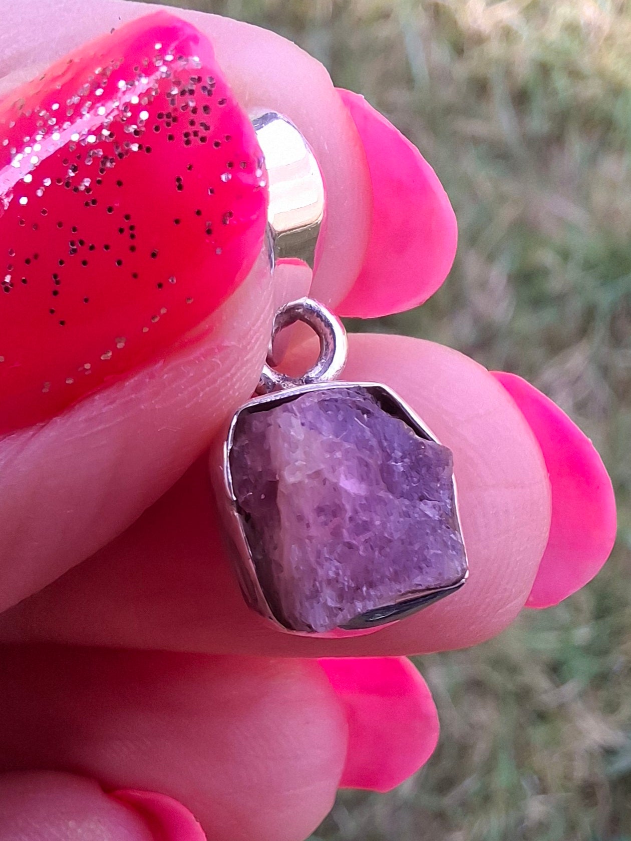Pink Tourmaline Pendant, 925 Silver, Crystal (Ref: PT76)