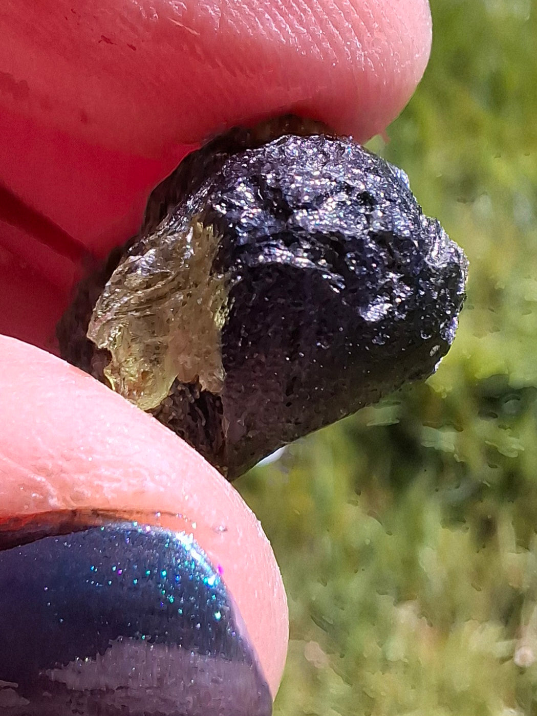 Moldavite Piece, NESMEN, 5.46g, Tektite (Ref: 1373)