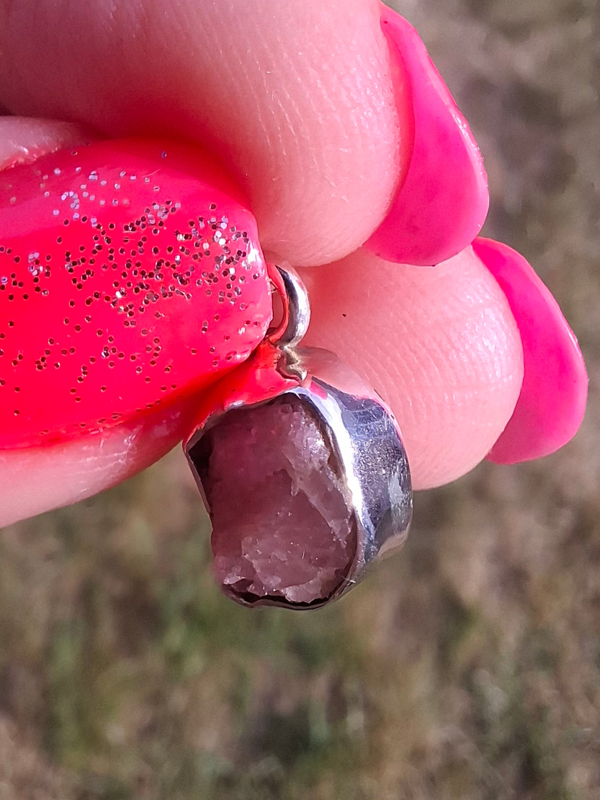 Pink Tourmaline Pendant, 925 Silver, Crystal (Ref: PT82)