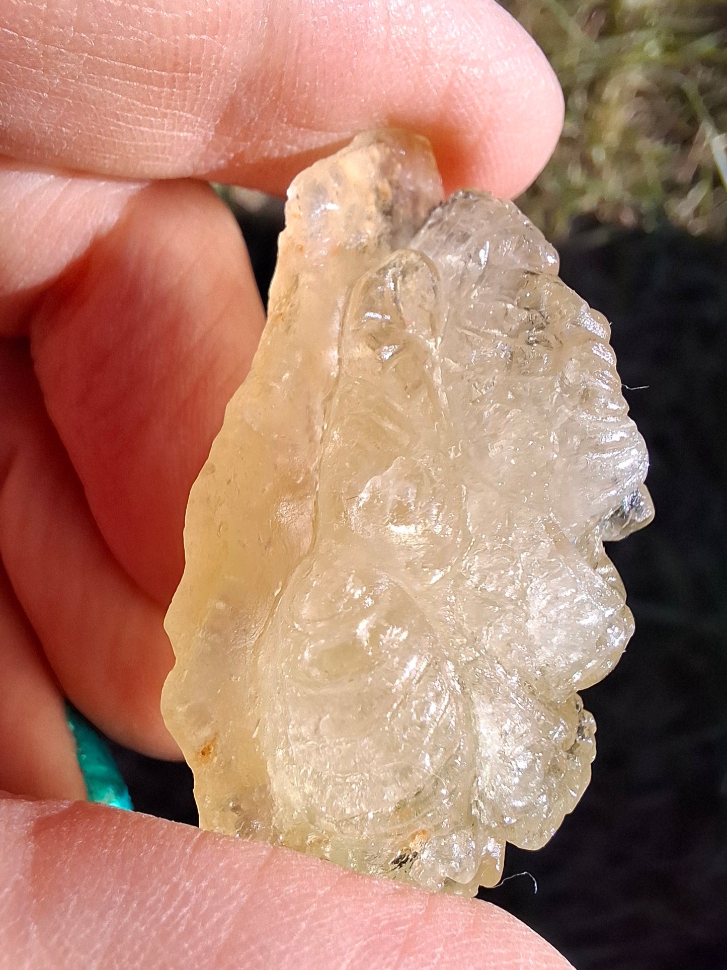 Libyan Desert Glass GANESHA carving, 18.39g, Tektite (Ref: Ganesha3)
