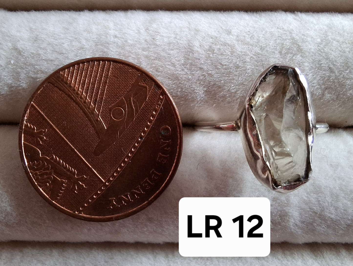 Libyan Desert Glass Ring, size K, 925 Silver, Tektite 🌈 (Ref: LR12)