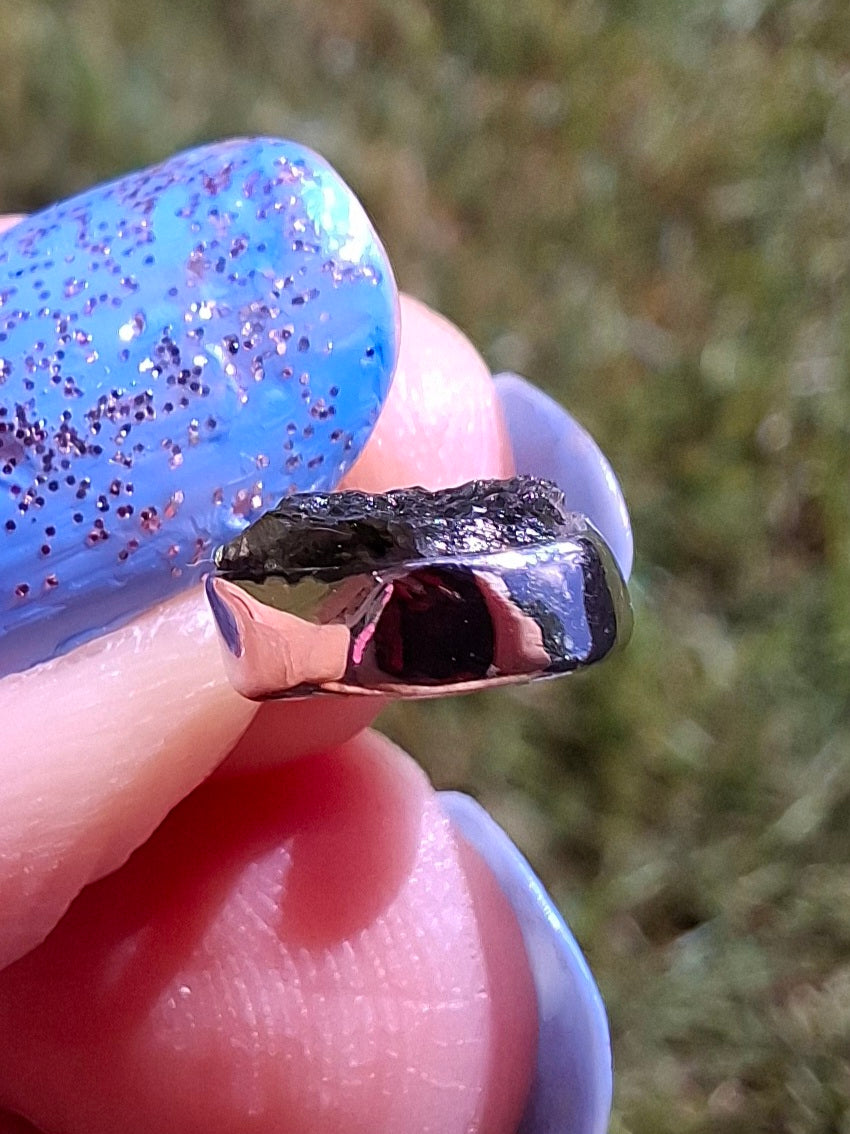 Moldavite Pendant, 925 Silver, Tektite (Ref: P88)