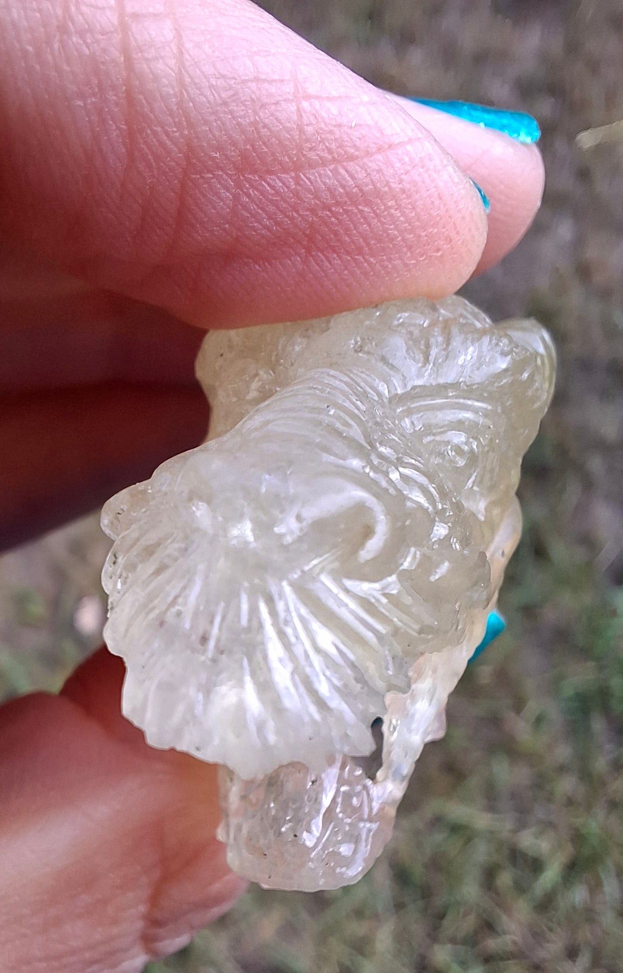 Libyan Desert Glass DRAGON HEAD carving, 22.42g, Tektite (Ref: Dragon 2)