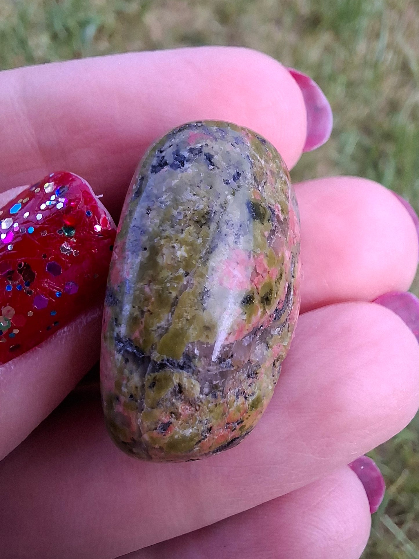 Unakite, Tumble Stone, Crystal (Ref: T179)