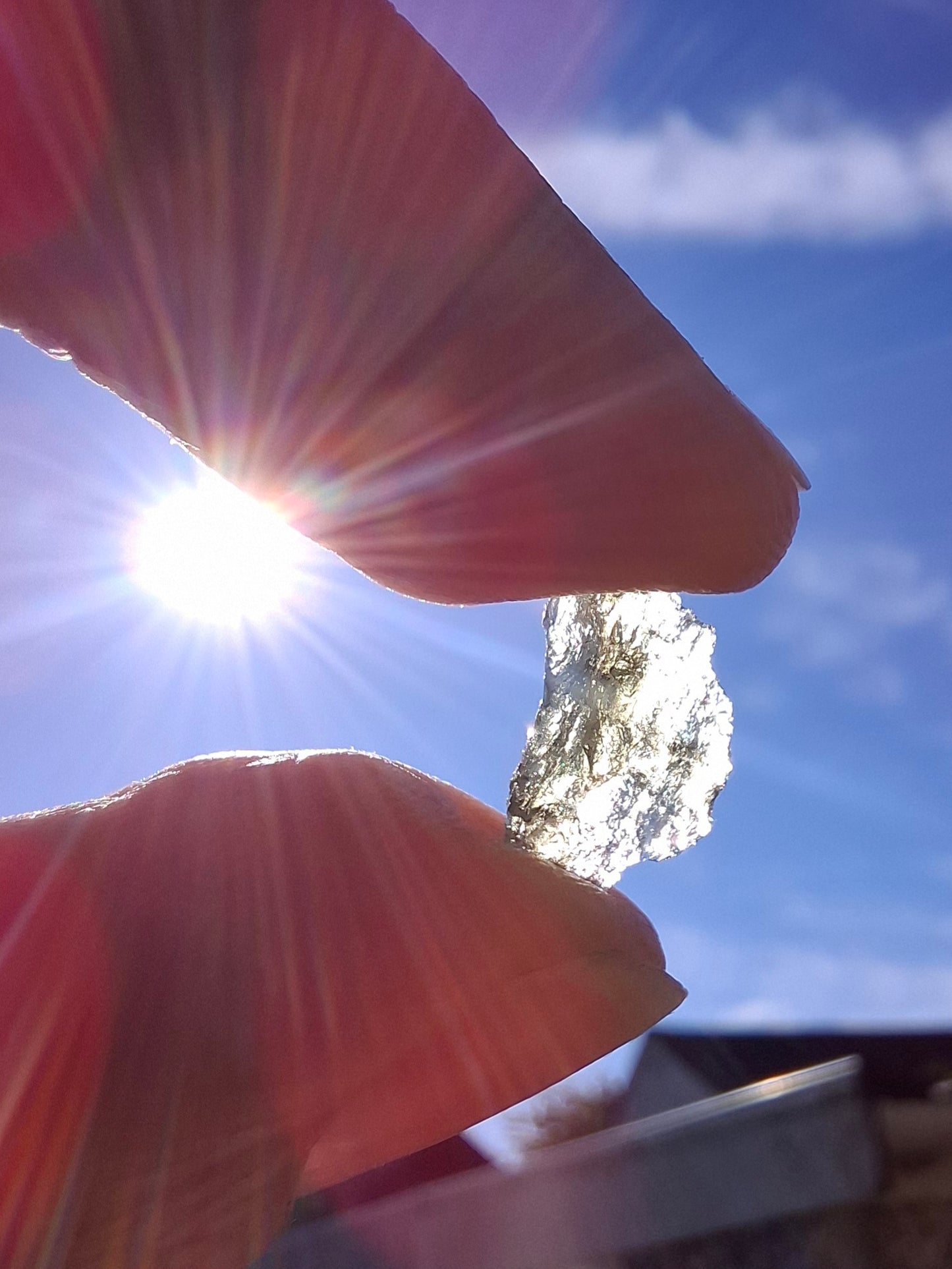 Moldavite chip Bundle, 1g, 3 pcs, Tektite (Ref: MB31)