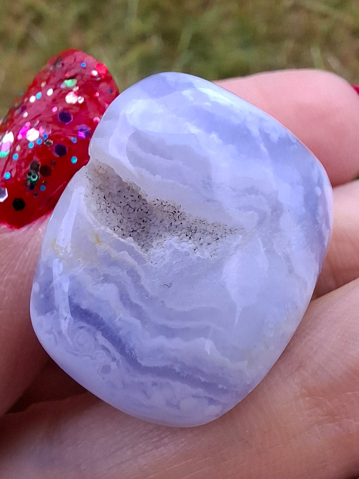 Blue Lace Agate, Tumble Stone, Crystal (Ref: T141)