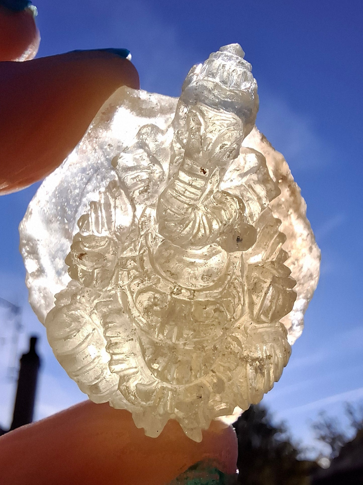 Libyan Desert Glass GANESHA carving, 20.76g, Tektite (Ref: Ganesha4)
