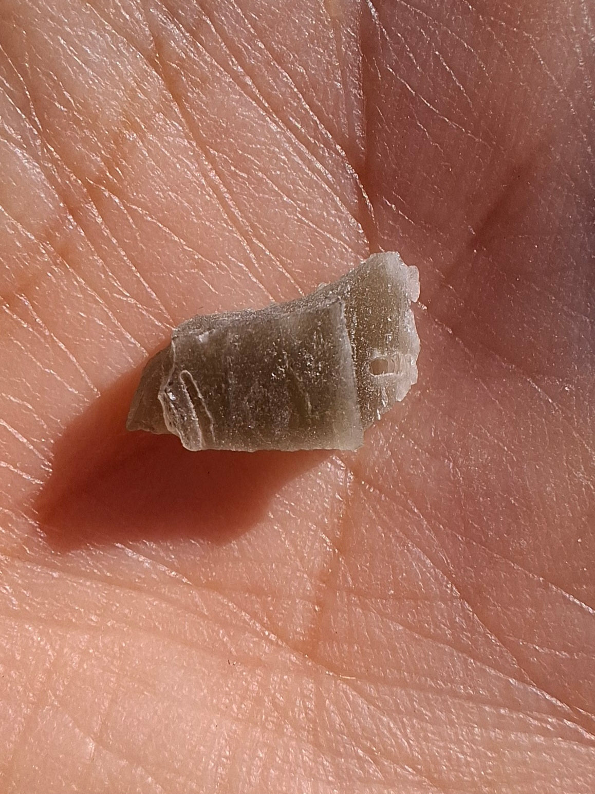 Moldavite Piece, SNOWFLAKE, FROSTED, BRUSNA, 0.32g, Tektite (Ref: 1505)