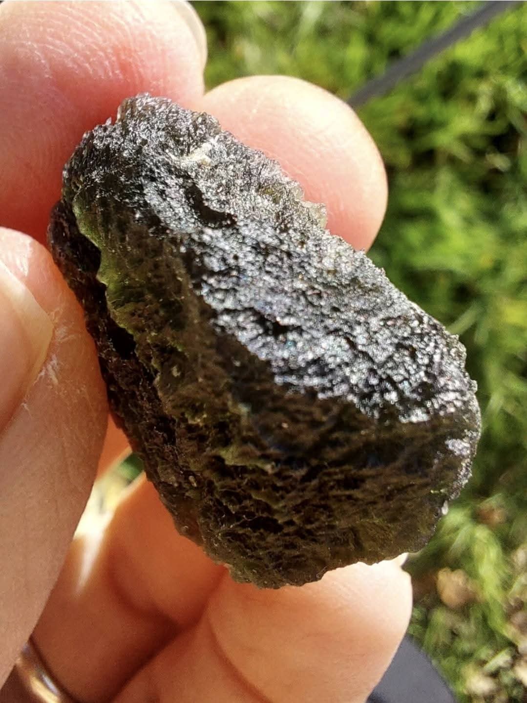 Moldavite Piece, CHLUM, 12.82g, Tektite (Ref: 1046)