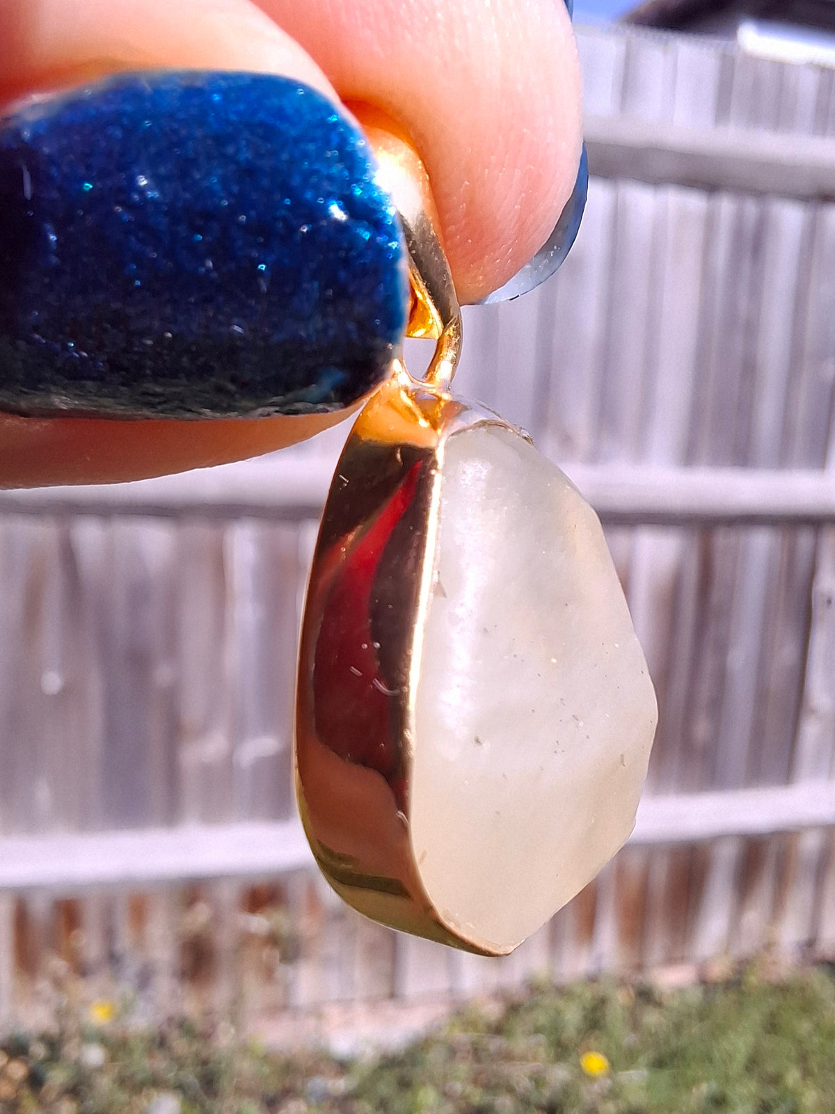 Libyan Desert Glass Pendant, 14K GOLD Plated, Tektite (Ref: LP117)