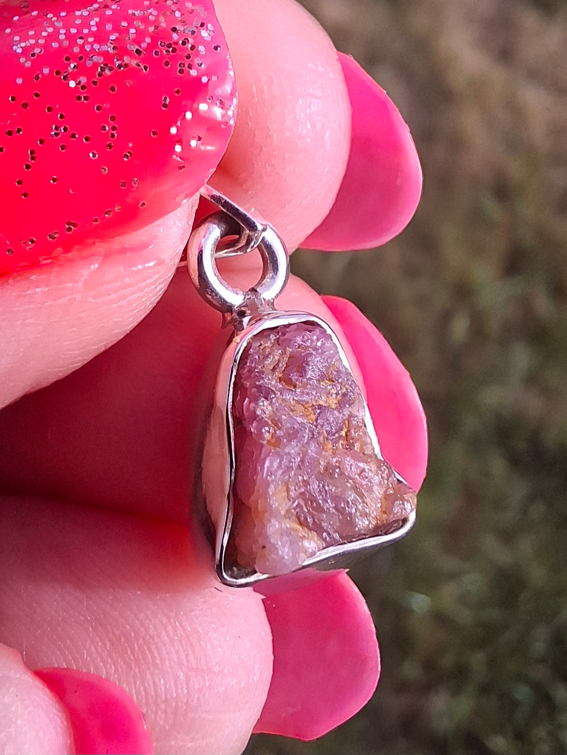 Pink Tourmaline Pendant, 925 Silver, Crystal (Ref: PT88)