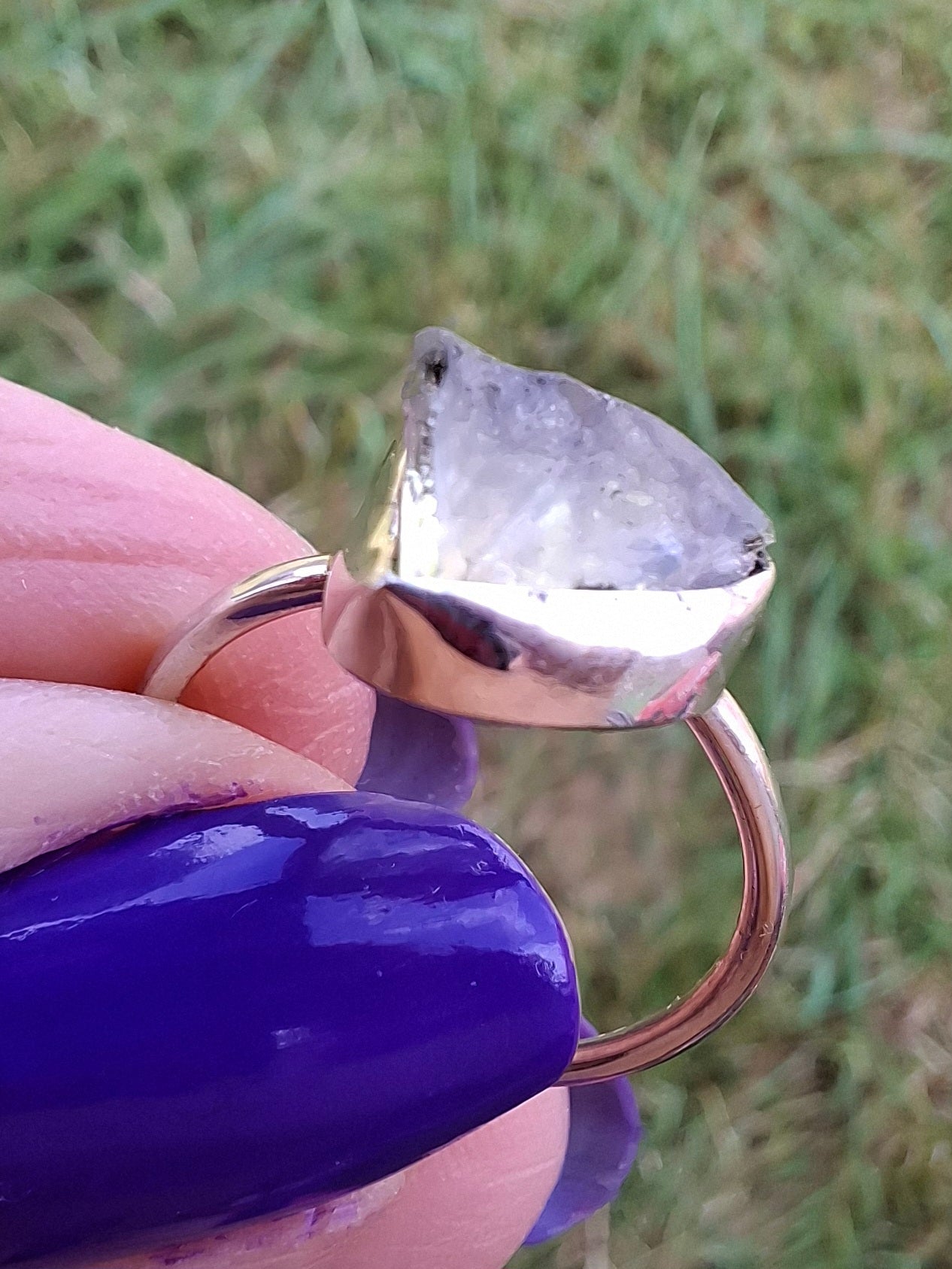 Libyan Desert Glass Ring, size small M, 925 Silver, Tektite (Ref: LR19)