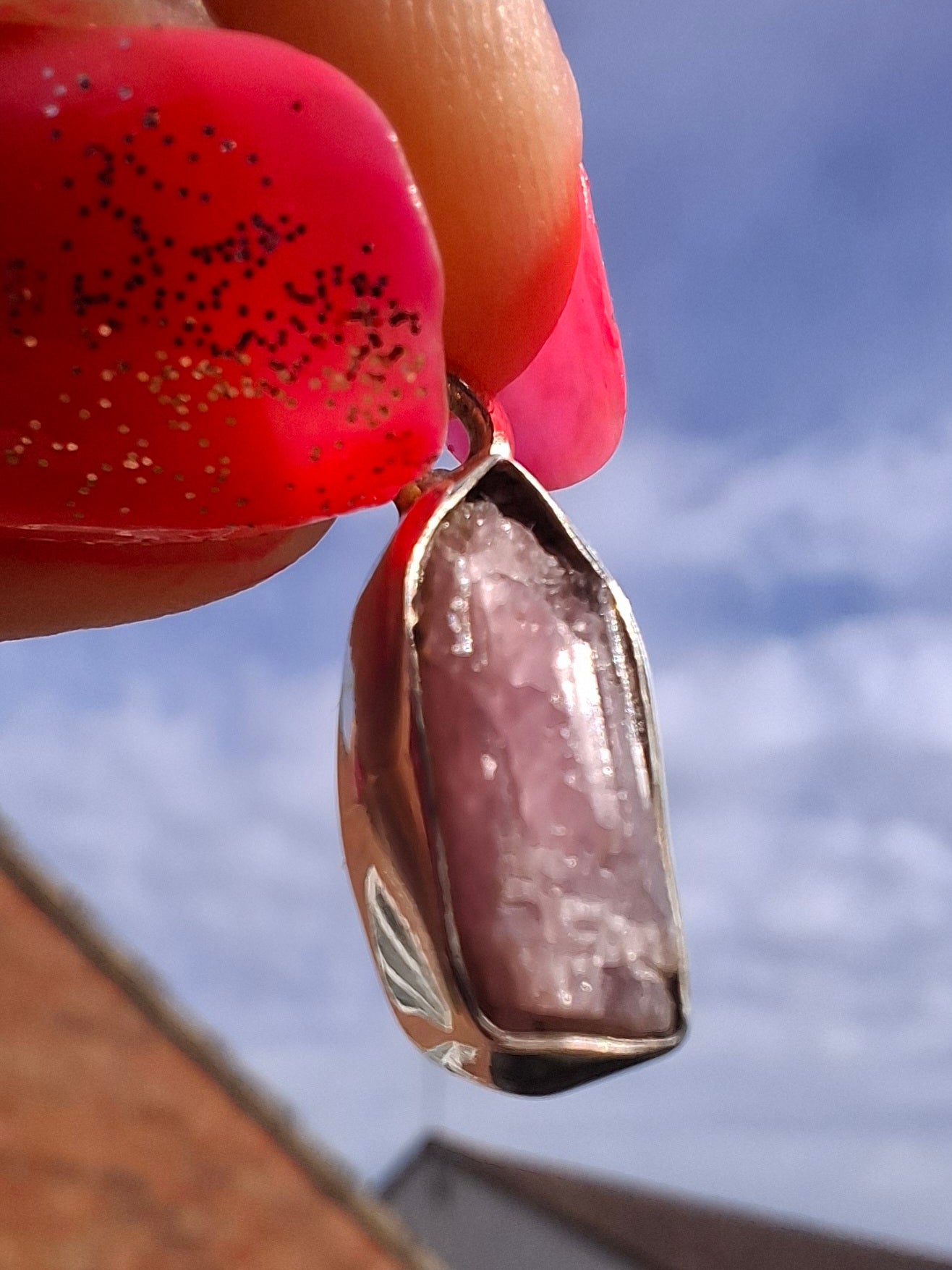 Pink Tourmaline Pendant, 925 Silver, Crystal (Ref: PT54)