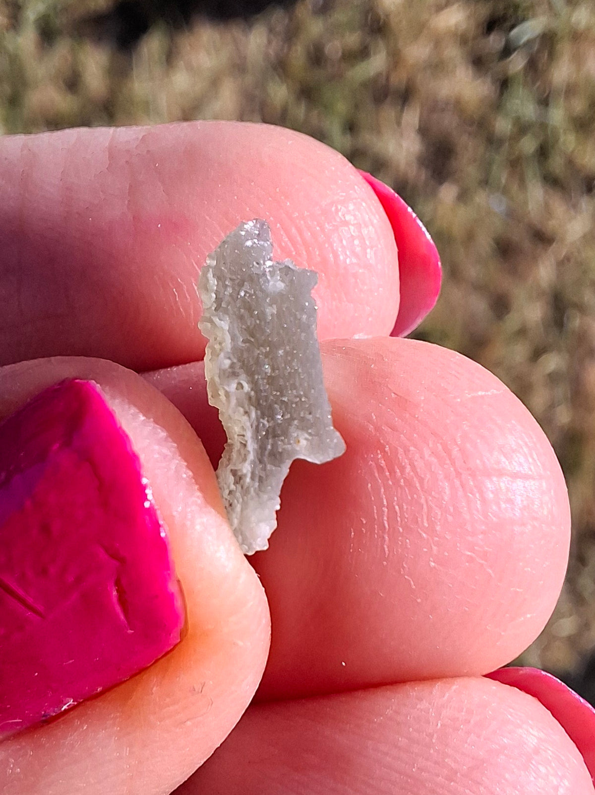 Moldavite Piece, SNOWFLAKE, FROSTED, BRUSNA, 0.32g, Tektite (Ref: 1505)