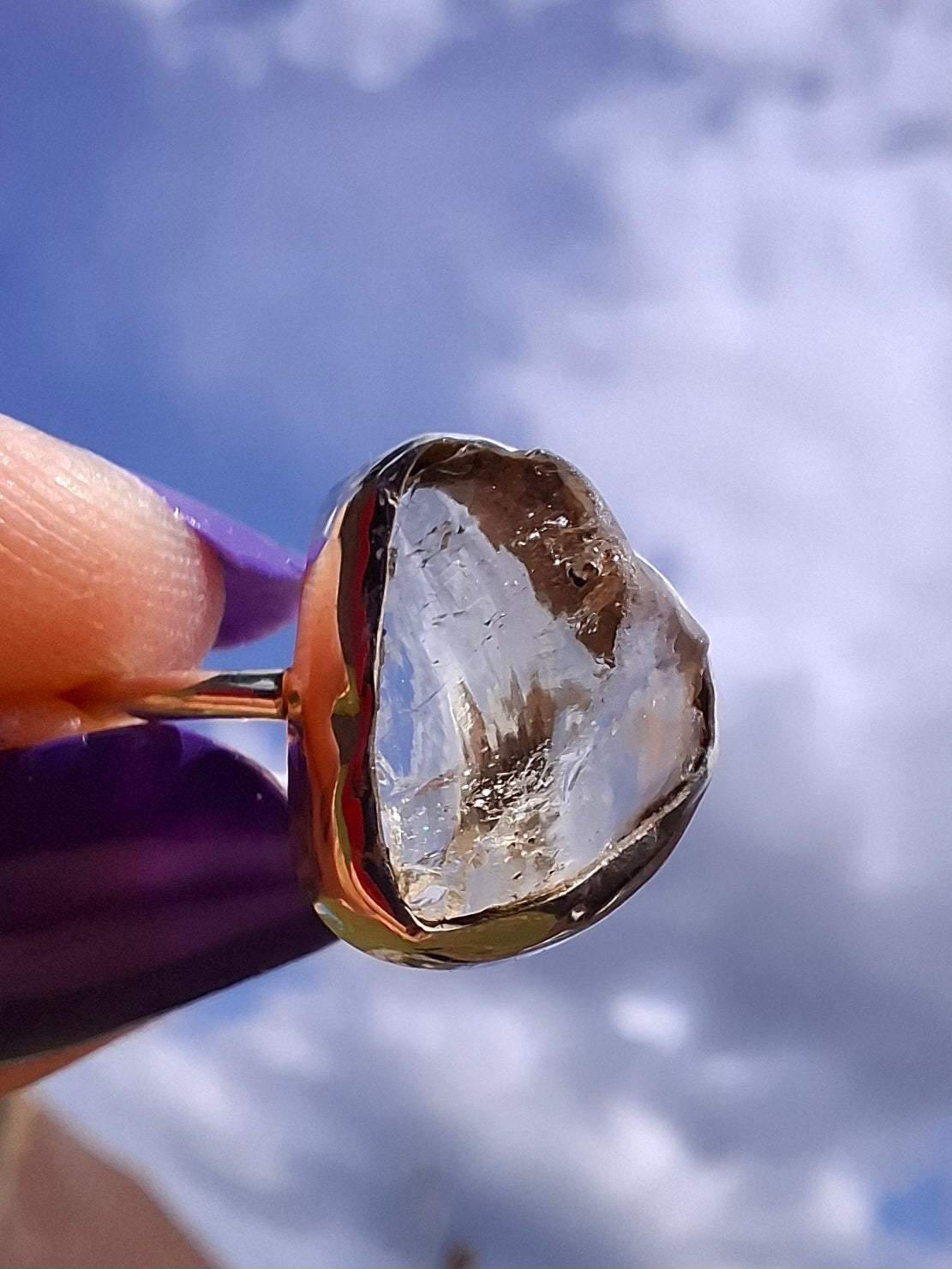 Libyan Desert Glass Ring, size large P, 925 Silver, Tektite (Ref: LR28)