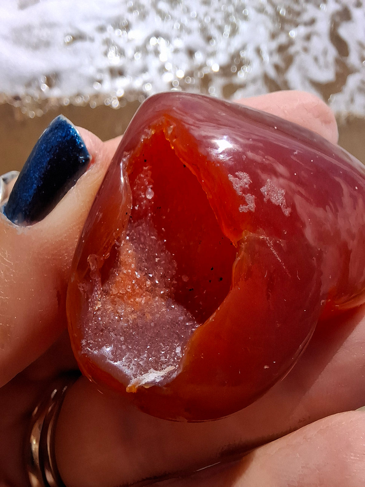 Druzy Carnelian Heart, Crystal (Ref:DCH2)