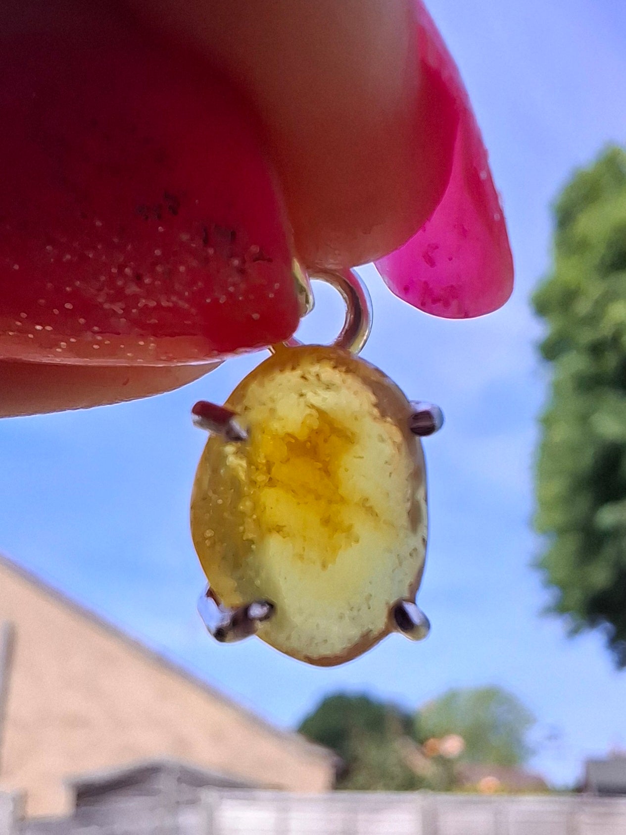 Baltic Amber Pendant, 925 Silver, Fossil (Ref: AP26)