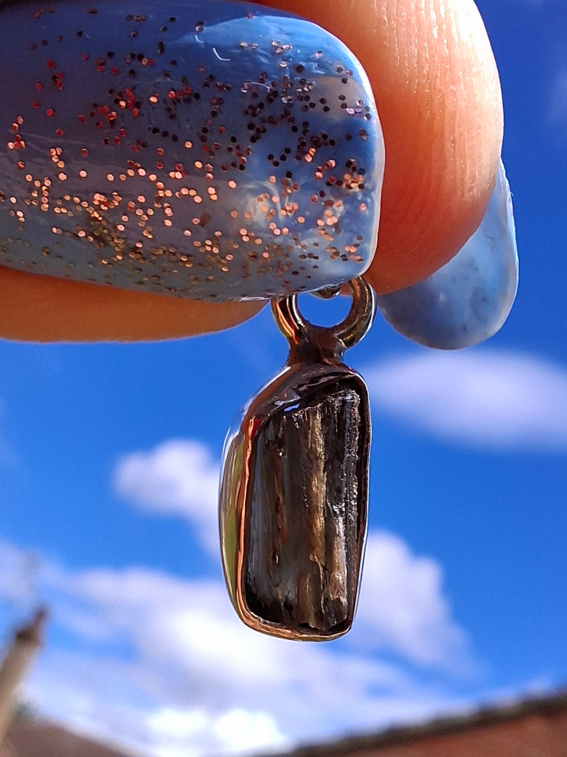 Moldavite Pendant, 925 Silver, Tektite (Ref: P91)