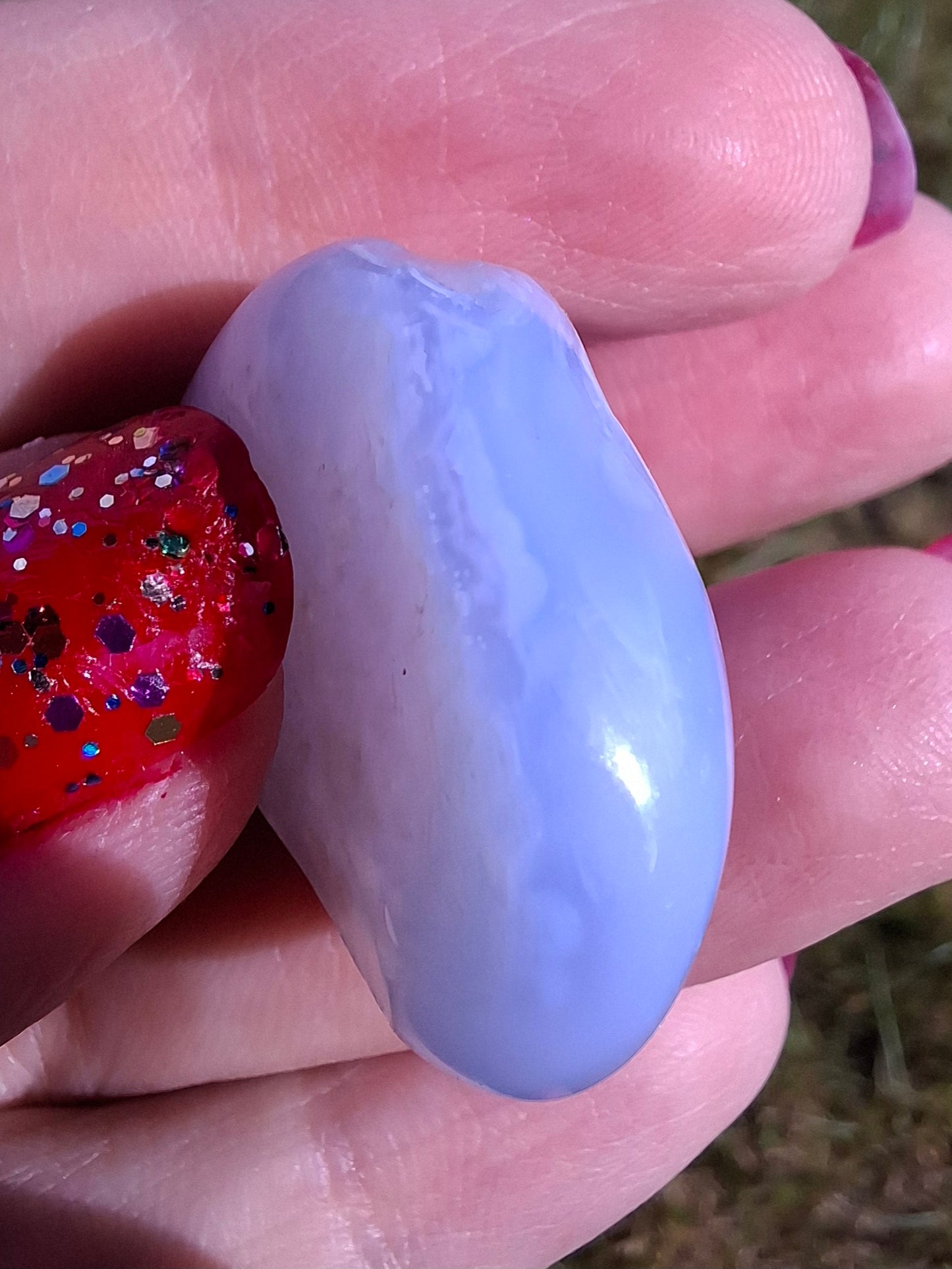 Blue Lace Agate, Tumble Stone, Crystal (Ref: T139)