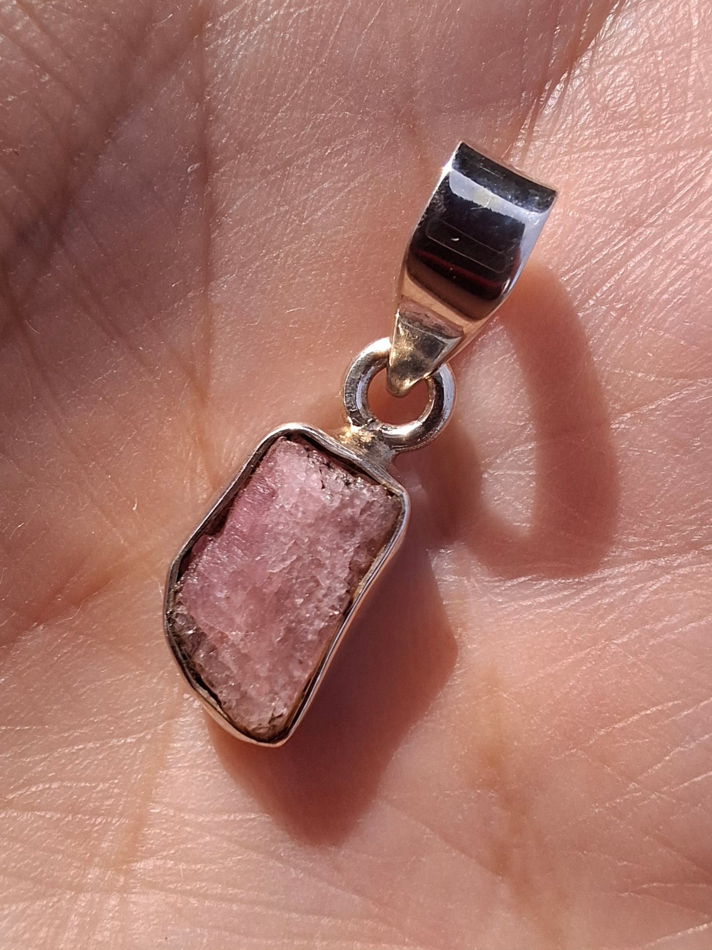 Pink Tourmaline Pendant, 925 Silver, Crystal (Ref: PT41)
